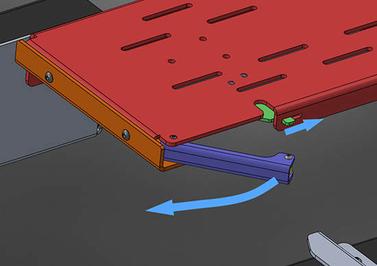 Open latches on ceiling mount