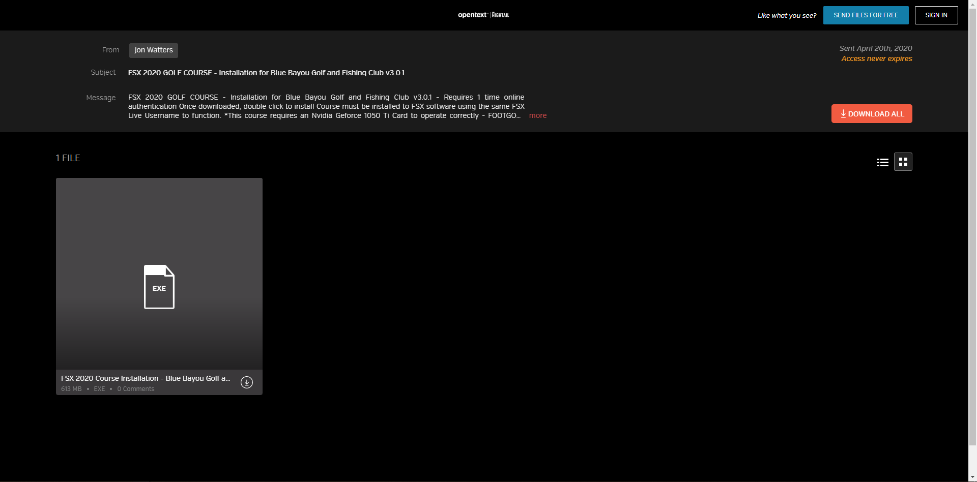 Hightail Screenshot